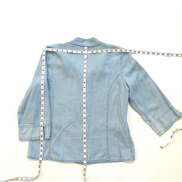 EMMA JAMES 3/4 SLEEVE LIGHT-WEIGHT DENIM CHAMBRAY SHIRT JACKET SHACKET Sz12 - Picture 9 of 9